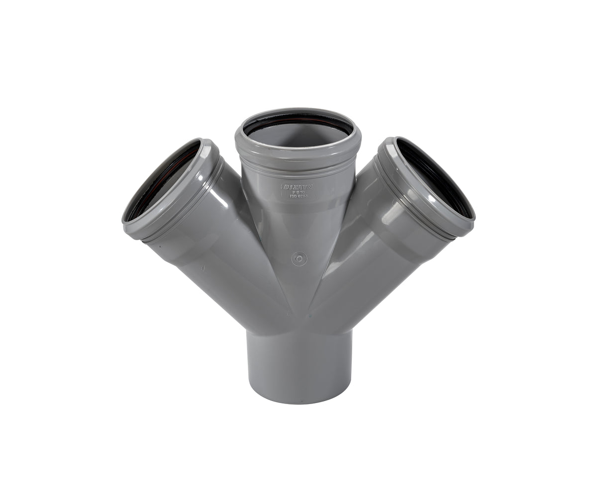 Pvc Double Input PVC Double Branch 45° 125-50 mm — Costa Material