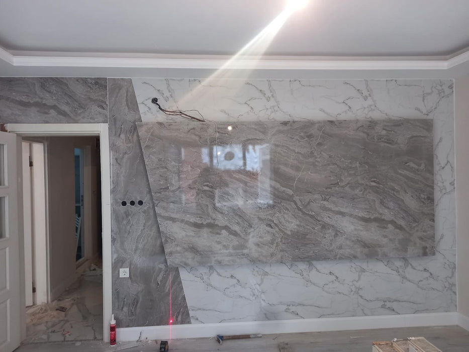 Marmori Grey Marble Decorative Panel 1.22 m x 2.80 m x2.80 mm