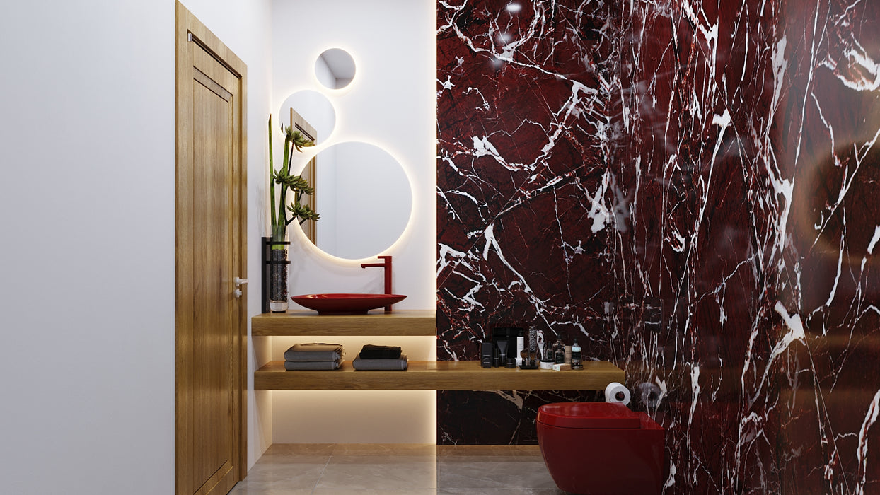 Rosso Levanto Marble Decorative Panel 1.22 m x 2.80 m x2.80 mm